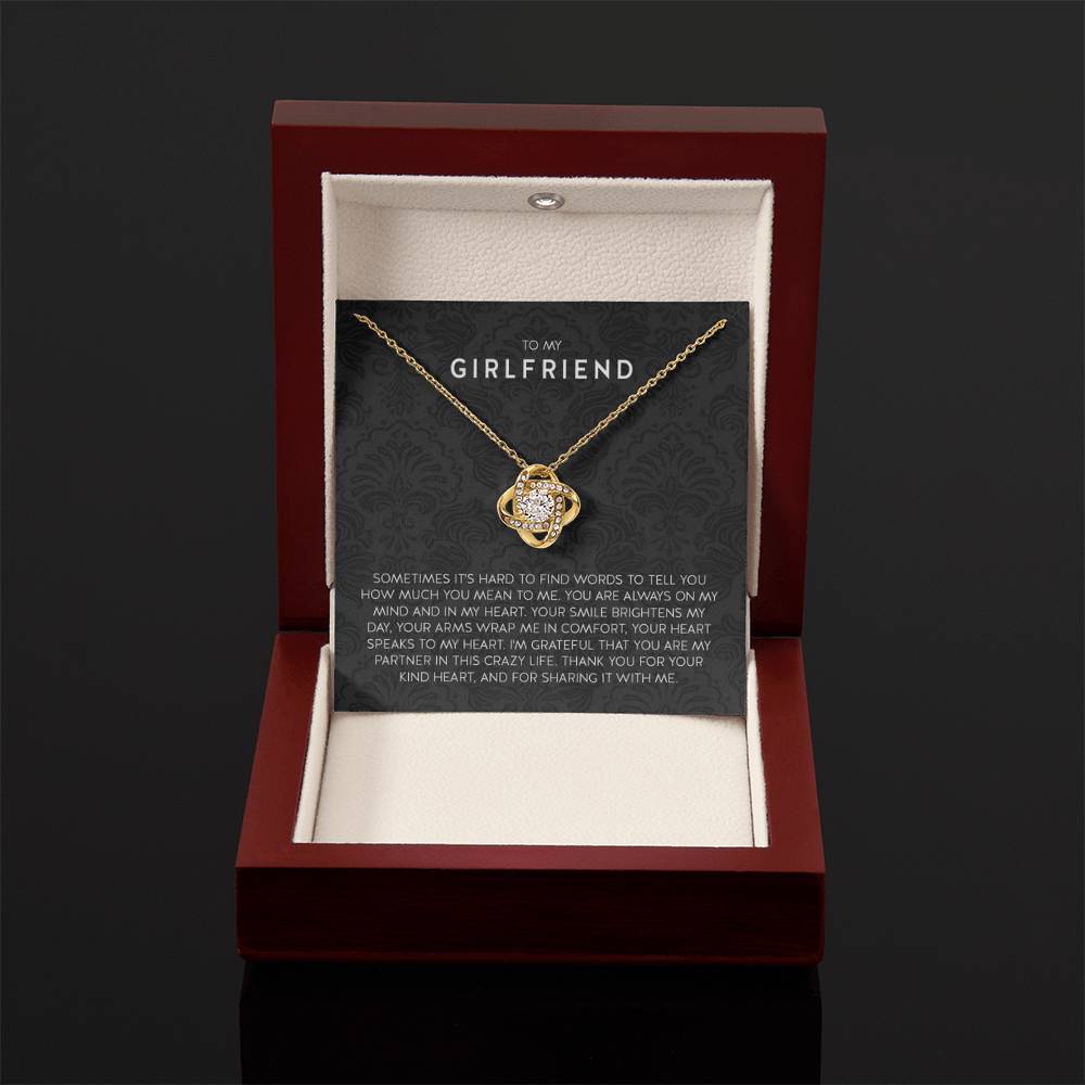 Gift for Girlfriend Necklace - Romantic Jewelry for Valentine’s Day, Birthday & Special Relationship Moments - Love Knot Necklace - Personalize Memories