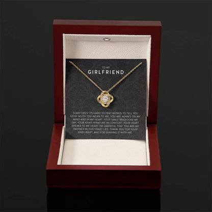 Gift for Girlfriend Necklace - Romantic Jewelry for Valentine’s Day, Birthday & Special Relationship Moments - Love Knot Necklace - Personalize Memories
