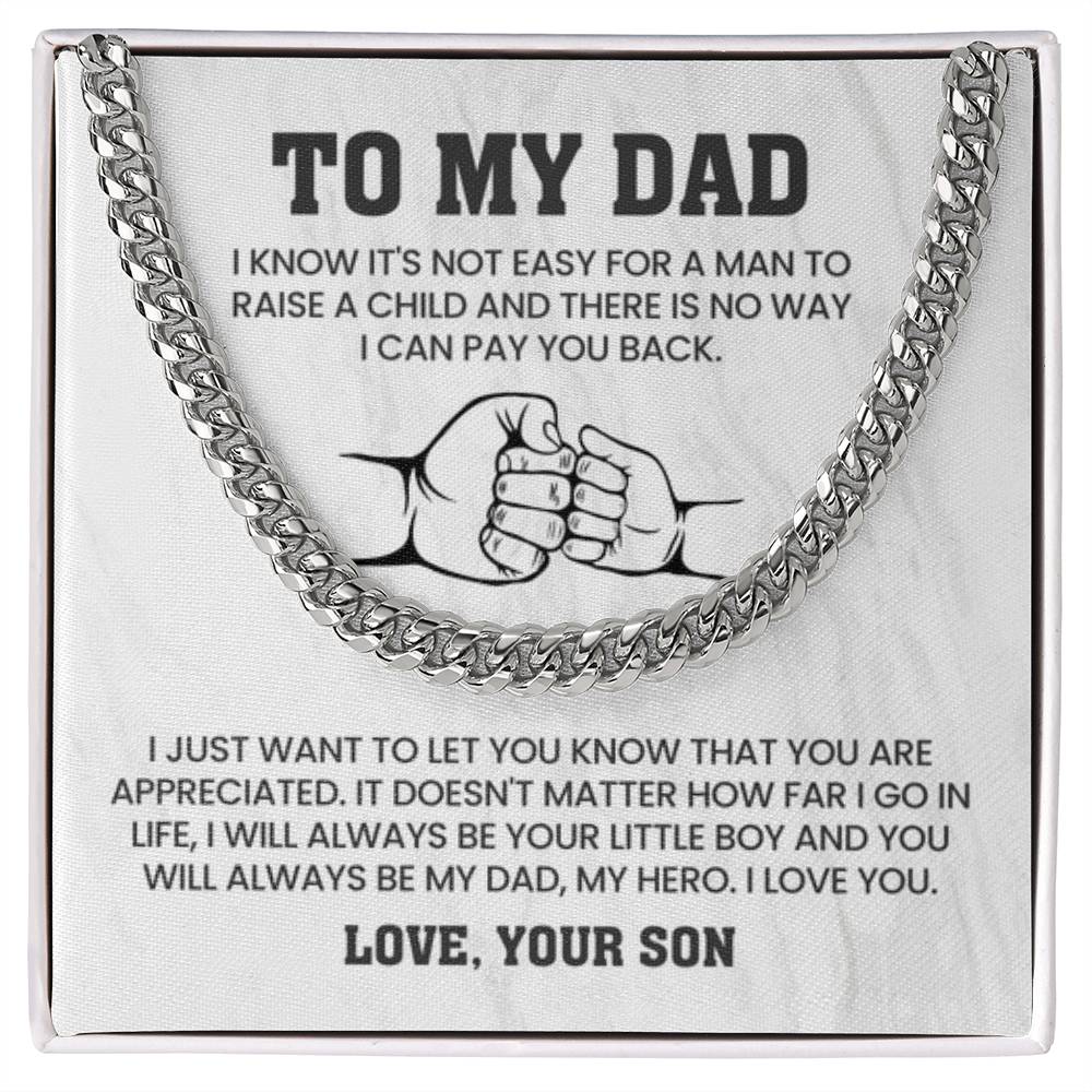 To My Dad Gift from Son - Cuban Link Chain - Personalize Memories