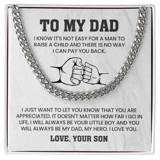 To My Dad Gift from Son - Cuban Link Chain - Personalize Memories
