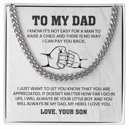 To My Dad Gift from Son - Cuban Link Chain - Personalize Memories
