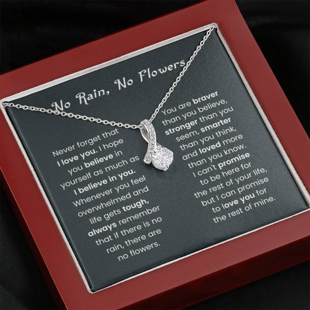 No Rain, No Flower - Alluring Beauty Necklace - Gift for Her - Personalize Memories