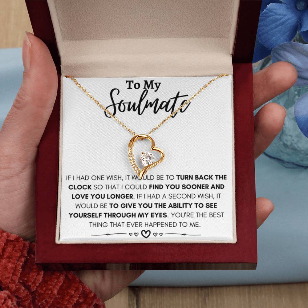 To My Soulmate Necklace - Soulmate Gift for Her for Valentine’s Day & Every Day Love - Forever Love Necklace - Personalize Memories