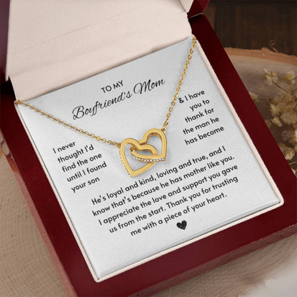 Heartfelt Gift for Boyfriend's Mom - I never thought I'd find the one until I found your son - Interlocking Hearts Necklace - Personalize Memories