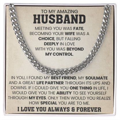 Gift for Husband from Wife - You're so special for me - Cuban Link Chain - Personalize Memories