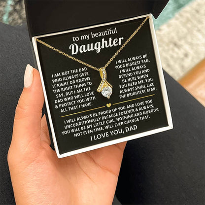 To My Daughter - You are braver than you believe - Daughter Gift from Dad - Alluring Beauty Necklace - Personalize Memories