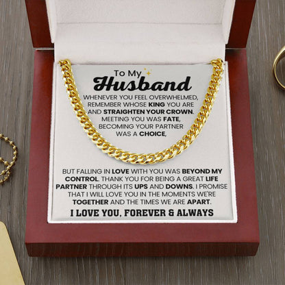 Cuban Link Chain for Him - Valentine’s Day & Anniversary Husband Gift from Wife - Personalize Memories