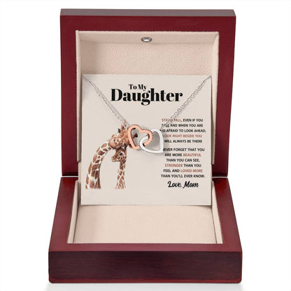 To My Daughter Necklace – Daughter Birthday Graduation Celebration Gift from Mom – Interlocking Hearts Necklace - Personalize Memories