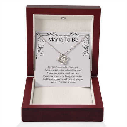To An Amazing Mama To Be - Ten little fingers and ten little toes - Love Knot Necklace - Gift for New Mom - Personalize Memories