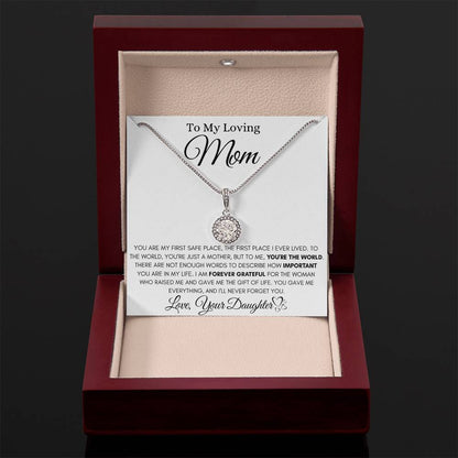 To My Loving Mom - You're The World - Eternal Love Necklace Gift from Daughter - Personalize Memories