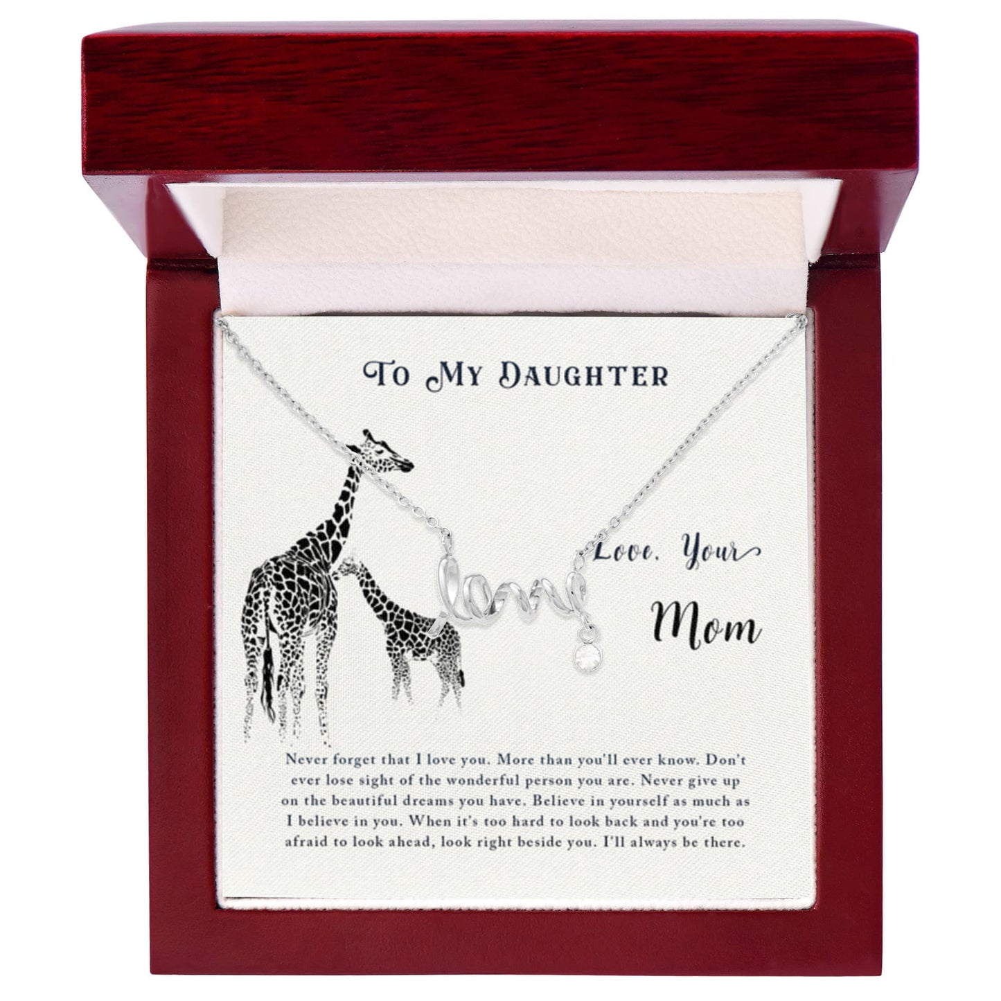 To My Daughter Necklace – Jewelry Gift for Daughter from Mother – Scripted Love Necklace - Personalize Memories