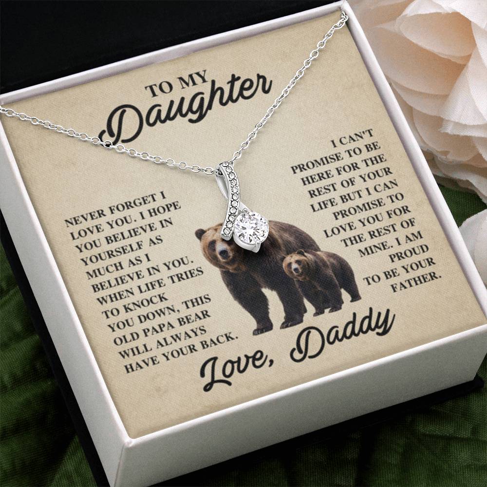 To My Daughter Necklace – Daughter Christmas Graduation Jewelry Gift from Daddy – Alluring Beauty Necklace - Personalize Memories