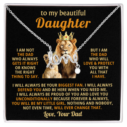 To My Daughter - I am not the dad who always gets it right - Daughter Gift from Dad - Scripted Love Necklace - Personalize Memories