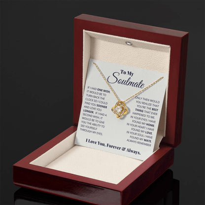 To My Soulmate Necklace - Gift for Celebrating Love on Valentine’s Day & Special Days - Love Knot Necklace - Personalize Memories