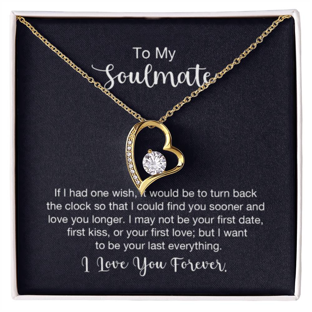 To My Soulmate Necklace - Long Distance Relationship Soulmate Gift for Romantic Occasions - Forever Love Necklace - Personalize Memories