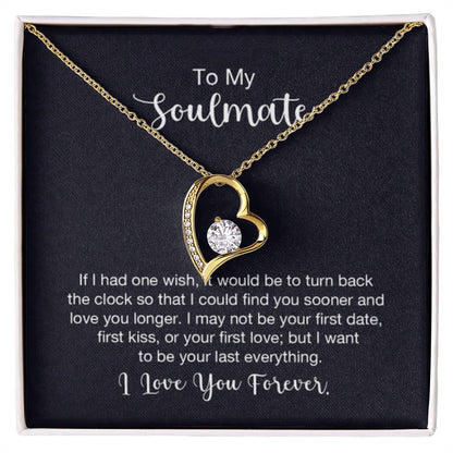 To My Soulmate Necklace - Long Distance Relationship Soulmate Gift for Romantic Occasions - Forever Love Necklace - Personalize Memories