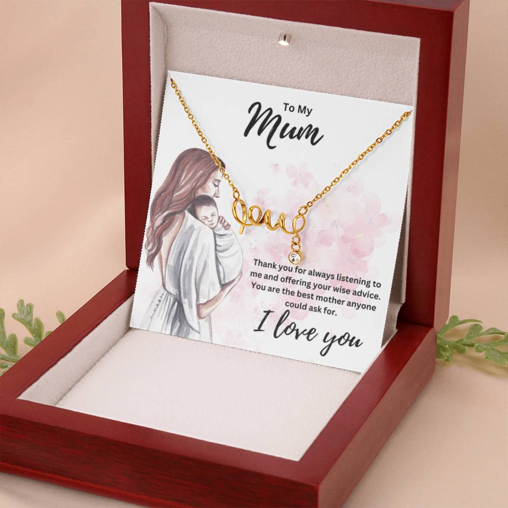 To My Mum - I Love You - Scripted Love Necklace - Personalize Memories