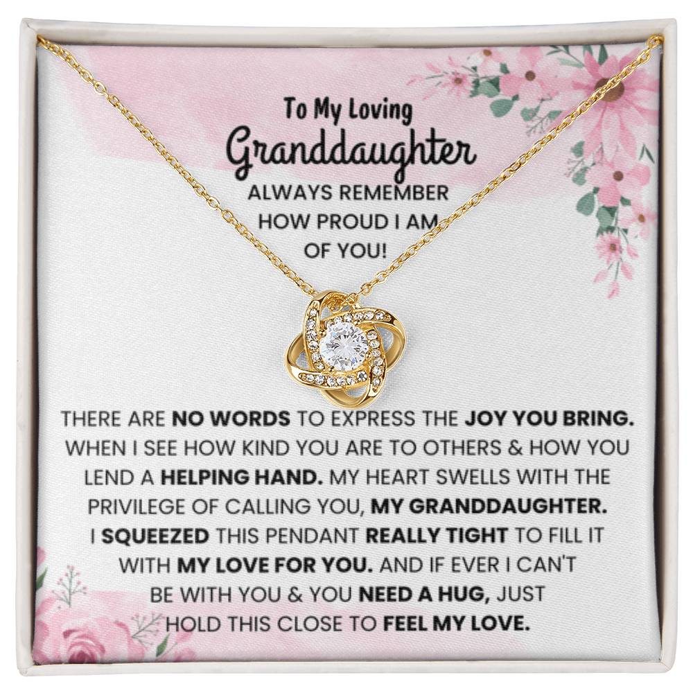 To My Granddaughter Necklace – Birthday, Graduation Special Gift for Granddaughter – Love Knot Necklace - Personalize Memories