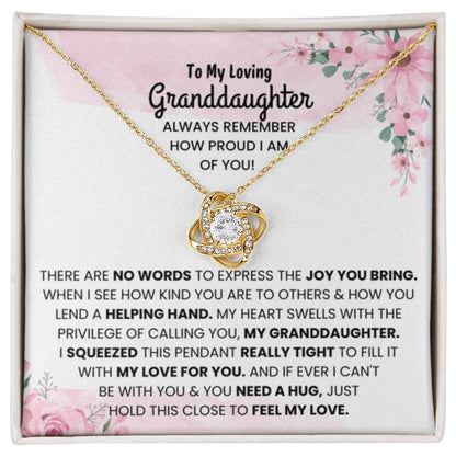 To My Granddaughter Necklace – Birthday, Graduation Special Gift for Granddaughter – Love Knot Necklace - Personalize Memories