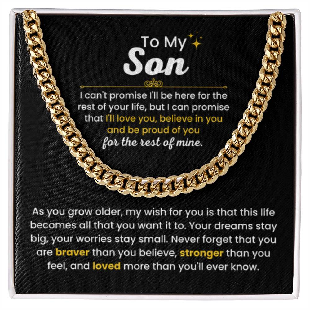To My Son - I Believe in you - Chain Link Chain from Parents - Personalize Memories