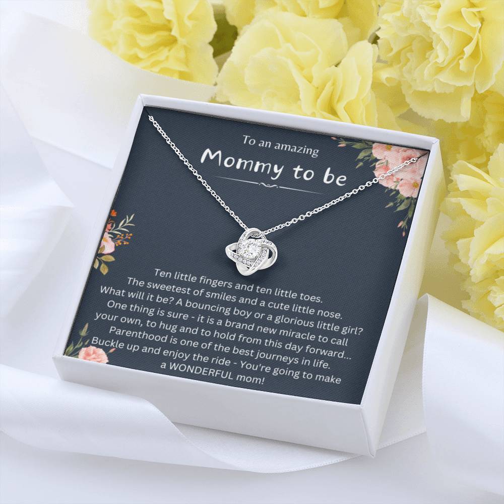 Heartfelt Gift for Mommy To Be - Love Knot Necklace - Personalize Memories