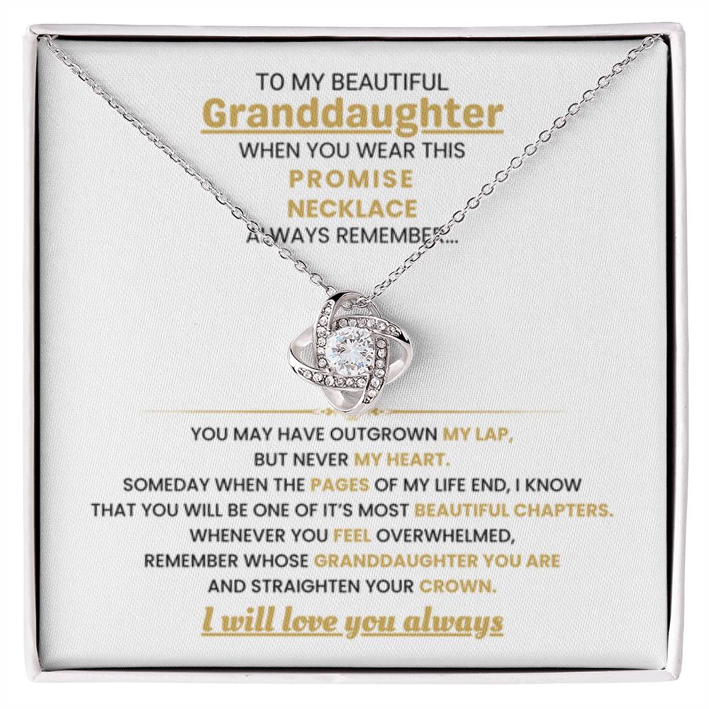 To My Granddaughter Necklace – Graduation Birthday Surprise Gift for Granddaughter – Love Knot Necklace - Personalize Memories
