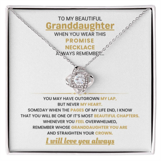 To My Granddaughter Necklace – Graduation Birthday Surprise Gift for Granddaughter – Love Knot Necklace
