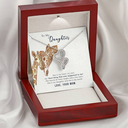 Beautiful Gift for Daughter from Mom - Heart-to-heart Pendant Necklace - Personalize Memories