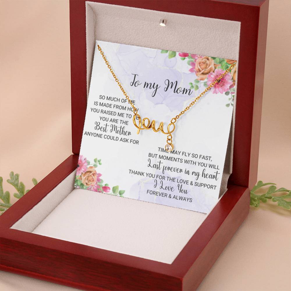 To My Mom - You're the Best Mother - Scripted Love Necklace - Personalize Memories