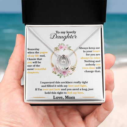 To My Daughter Necklace – Mom to Daughter Present for Graduation – Lucky In Love Necklace - Personalize Memories