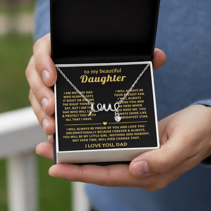To My Daughter - I will always be proud of you - Scripted Love Necklace from Dad - Personalize Memories