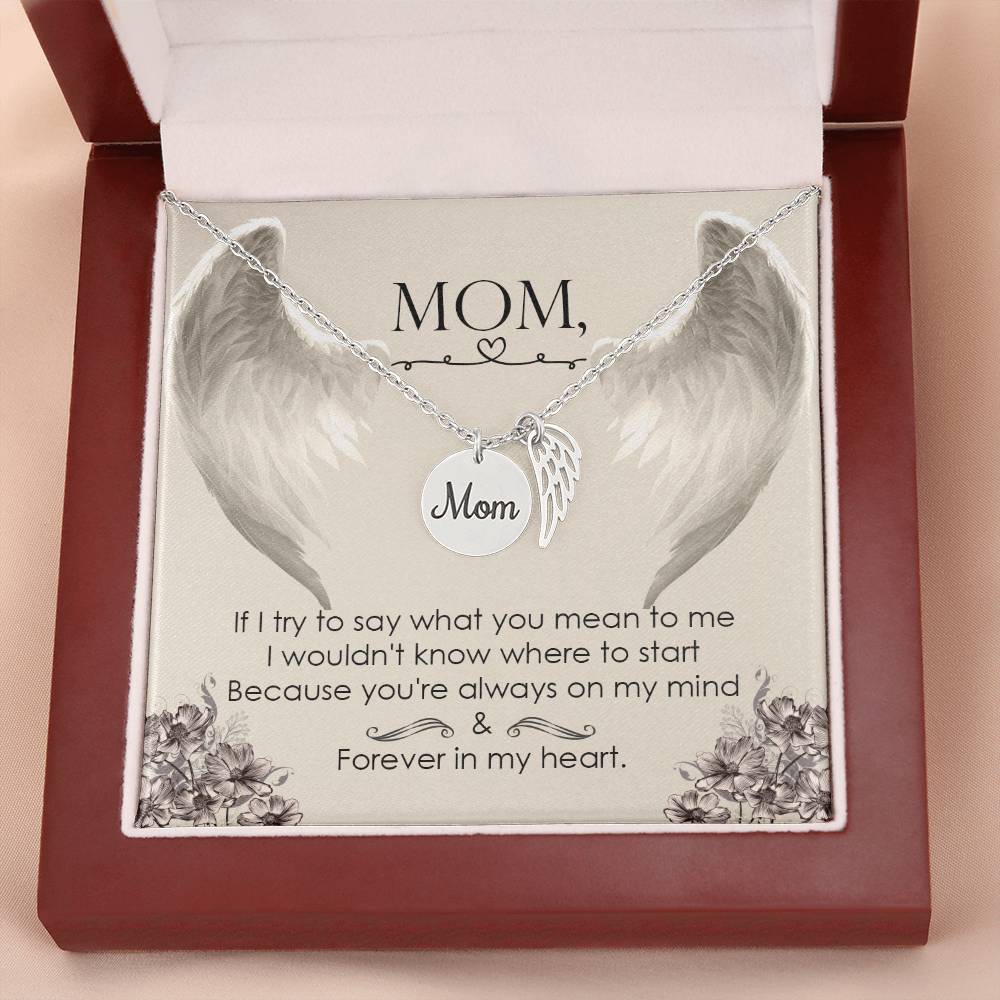 Personalized Memorial Necklace - Loss of Mother Gift - In Loving Memory Gift