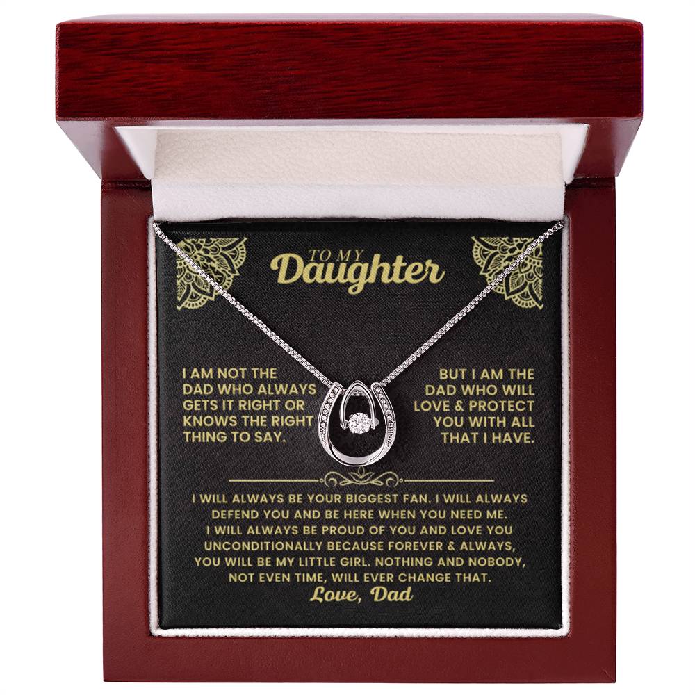 To My Daughter - I am not the dad who always gets it right - Daughter Gift from Dad - Lucky In Love Necklace - Personalize Memories