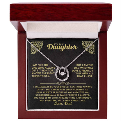To My Daughter - I am not the dad who always gets it right - Daughter Gift from Dad - Lucky In Love Necklace - Personalize Memories