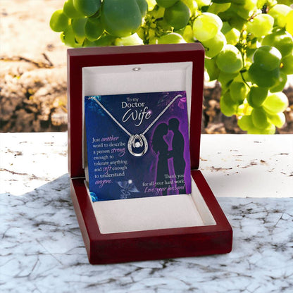 To My Doctor Wife Necklace - Sweet Emotional Gift for Wife from Husband on Birthday, Anniversary & Valentine’s Day - Lucky In Love Necklace - Personalize Memories