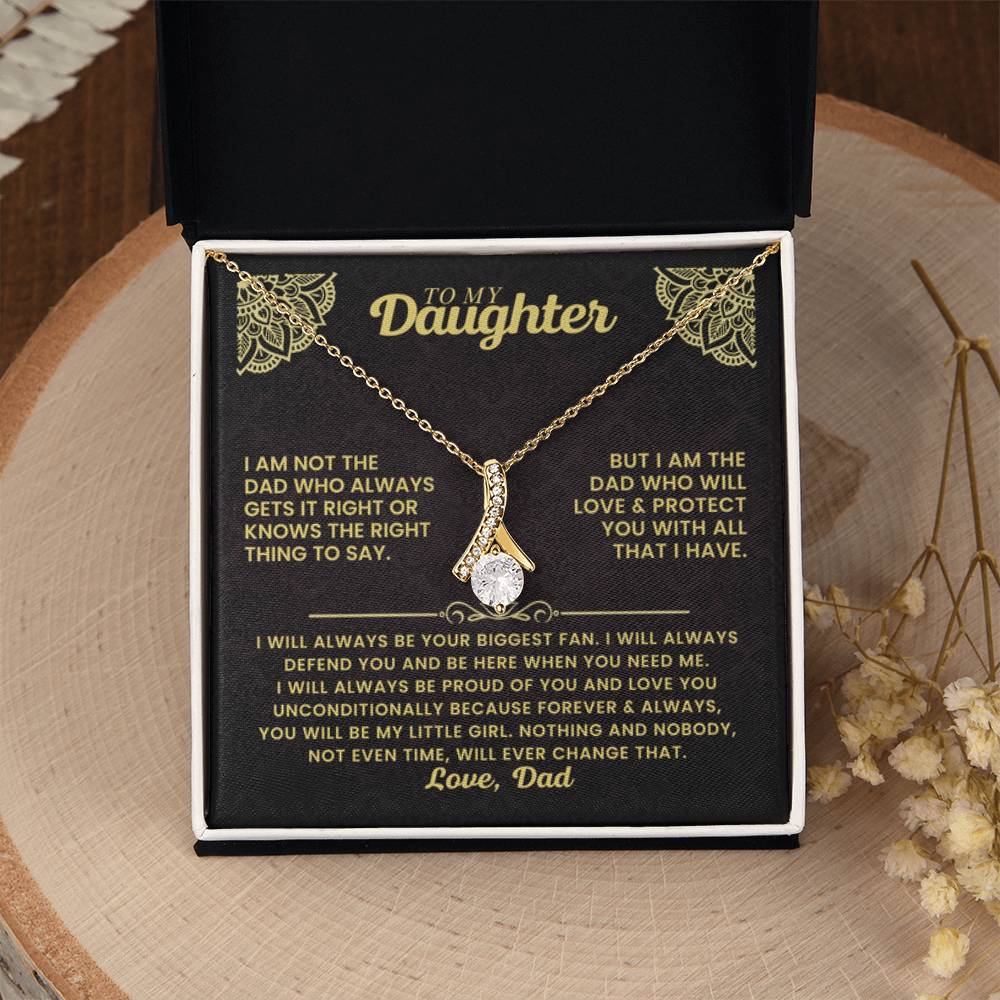 To My Daughter Necklace – Daughter Gift for Valentine’s and Graduation from Dad – Alluring Beauty Necklace - Personalize Memories