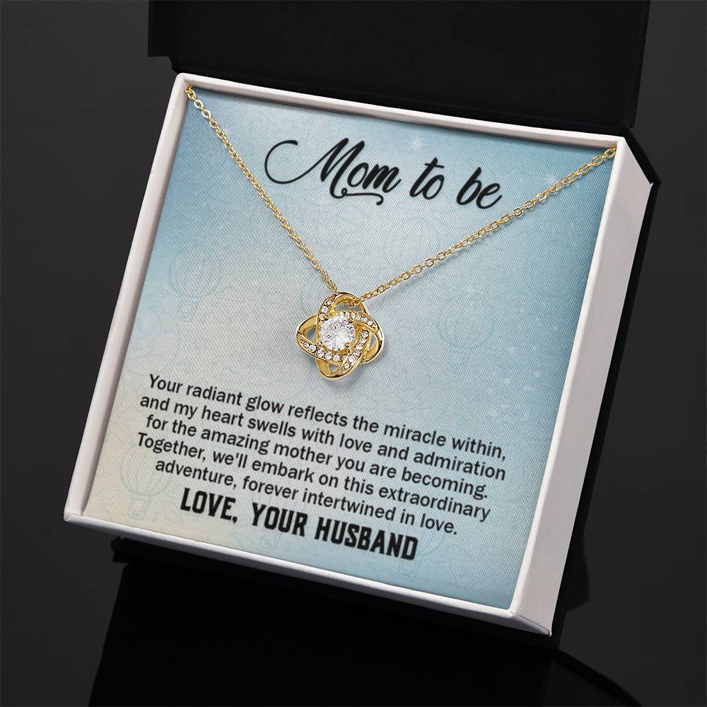To a wonderful first time Mom - Love Knot Necklace - Best Gift from Husband to New Mom - Personalize Memories