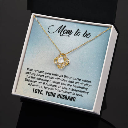 To a wonderful first time Mom - Love Knot Necklace - Best Gift from Husband to New Mom - Personalize Memories