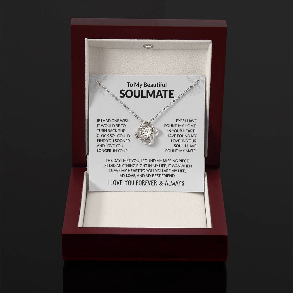 Gift for Soulmate - The Day I Met You - Love Knot Necklace - Personalize Memories