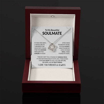 Gift for Soulmate - The Day I Met You - Love Knot Necklace - Personalize Memories