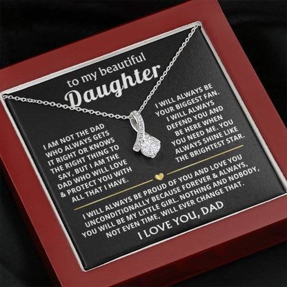 To My Daughter Necklace - Holiday Gift for Daughter from Dad - Alluring Beauty Necklace - Personalize Memories