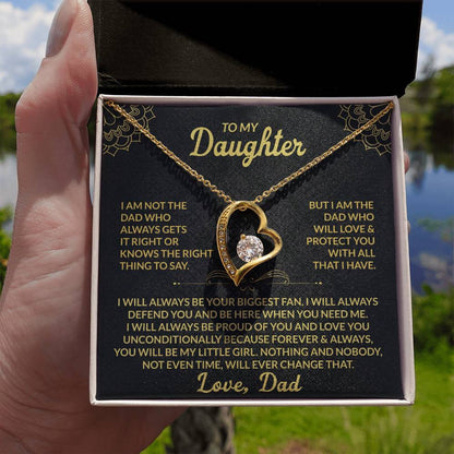 To My Daughter - I am Not the Dad Who Always Gets It Right - Forever Love Necklace Gift from Mom - Personalize Memories