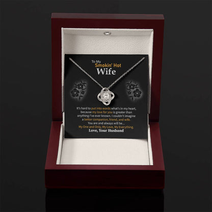 Romantic Jewelry Gift for Wife - Perfect From Husband for Birthday, Anniversary & Valentine’s Day - Love Knot Necklace - Personalize Memories