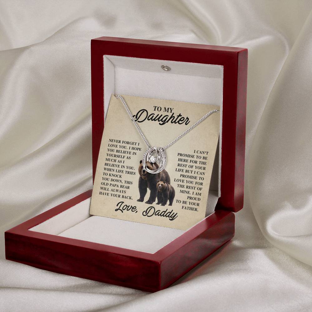 To My Daughter Necklace - Emotional Jewelry from Dad to Celebrate Love Every Day & Always - Lucky In Love Necklace - Personalize Memories