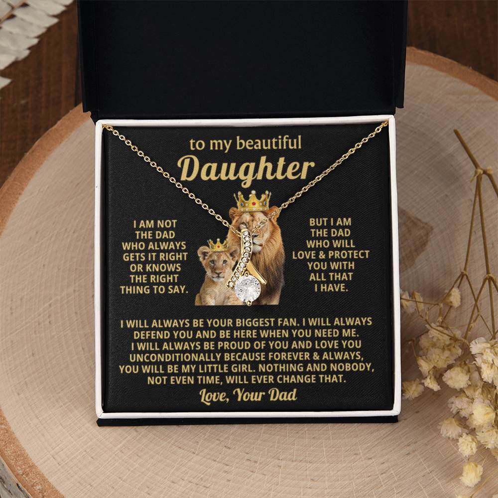 To My Daughter Necklace - Sentimental Birthday Gift from Dad, Meaningful Jewelry for Milestones & Holidays - Alluring Beauty Necklace - Personalize Memories