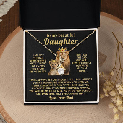 To My Daughter Necklace - Sentimental Birthday Gift from Dad, Meaningful Jewelry for Milestones & Holidays - Alluring Beauty Necklace - Personalize Memories