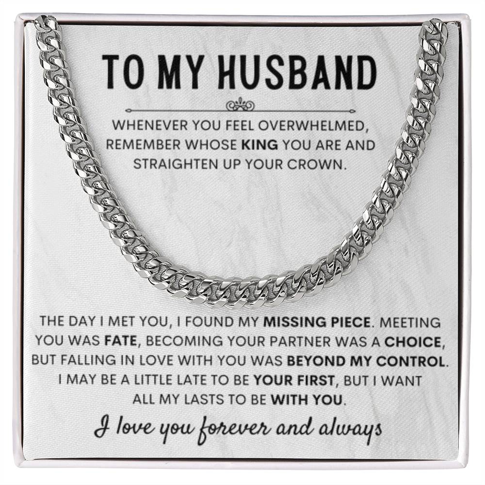 Wife to Husband Gift – Cuban Link Chain – Birthday & Anniversary Gift for Him - Personalize Memories