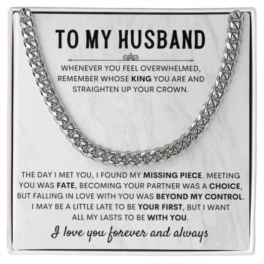 Wife to Husband Gift – Cuban Link Chain – Birthday & Anniversary Gift for Him - Personalize Memories