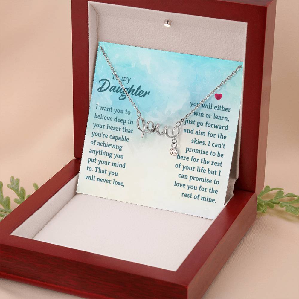 To My Daughter Necklace – Birthday & Graduation Gift Jewelry – Scripted Love Necklace - Personalize Memories