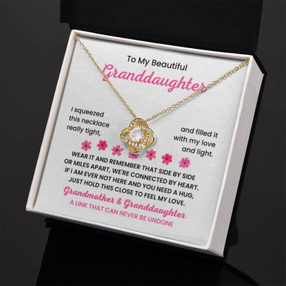 To My Granddaughter Necklace – Grandma’s Birthday Graduation Gift for Granddaughter – Love Knot Necklace - Personalize Memories